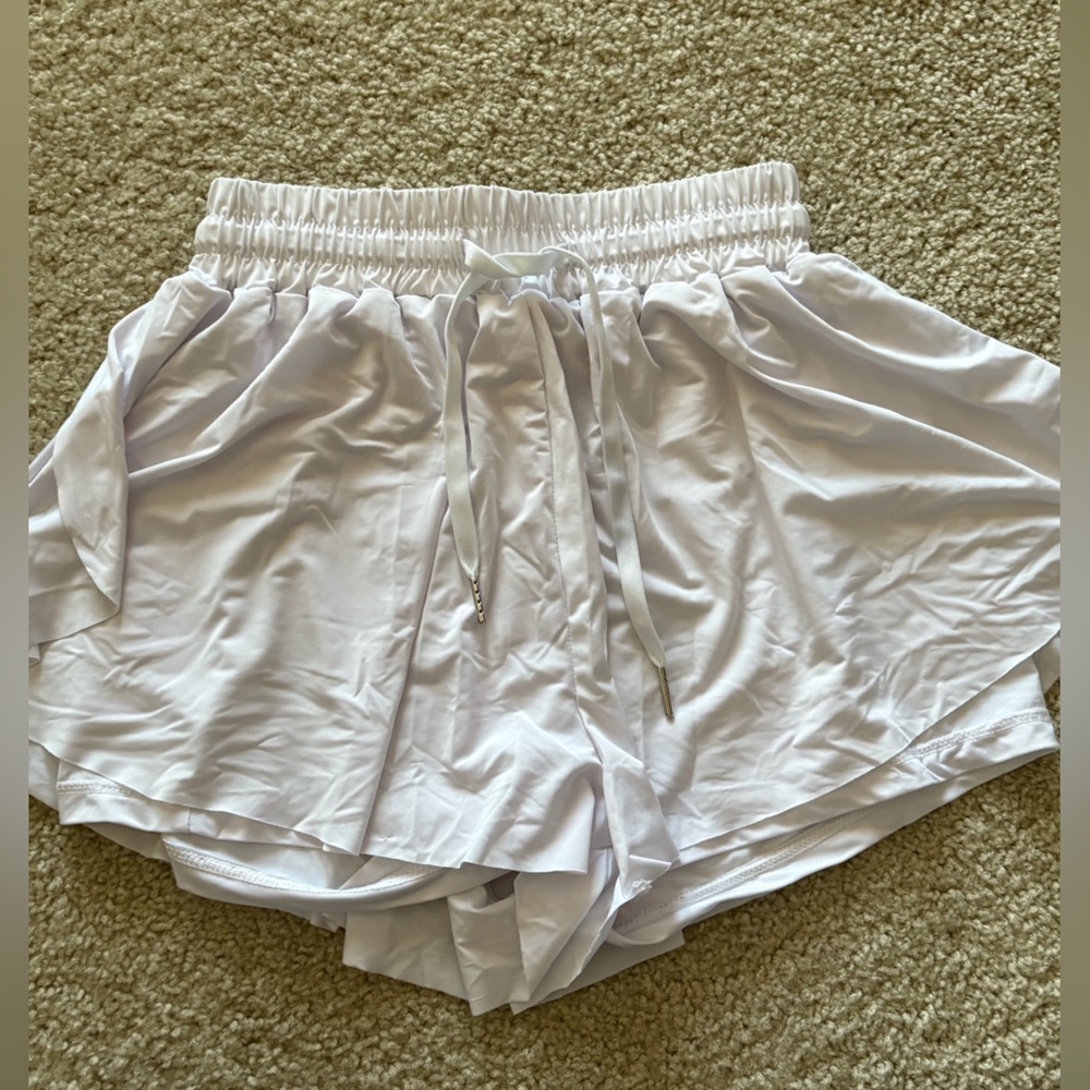 Women's White Athletic Shorts